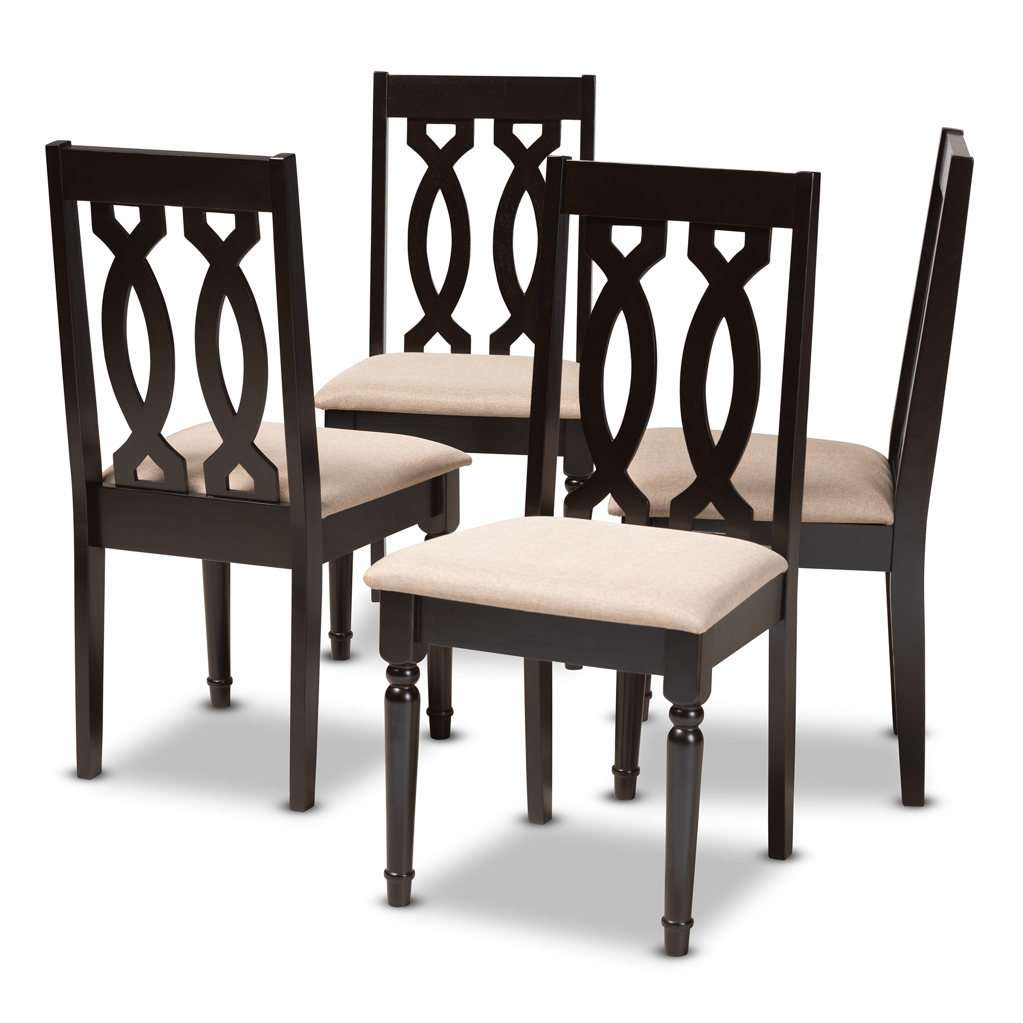 Dark brown online dining chairs